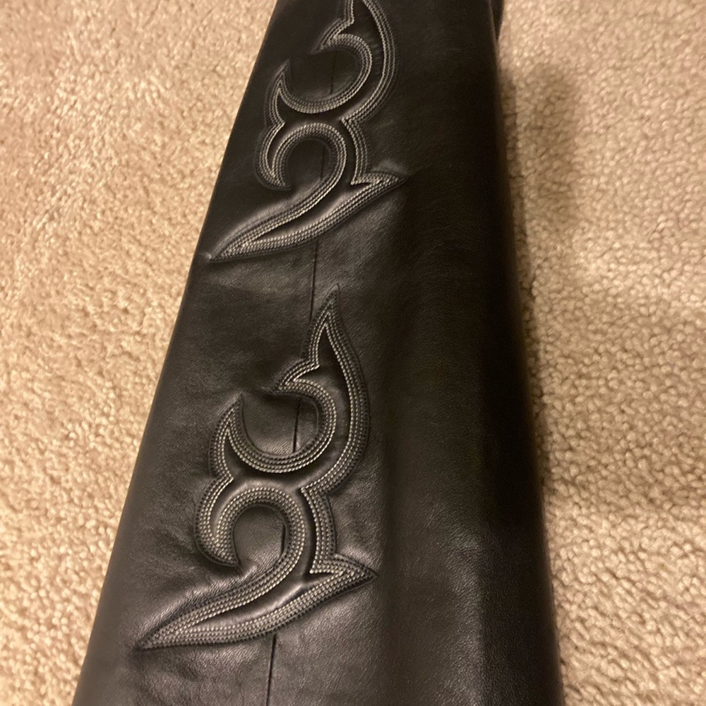 bebe Black Leather Low-Rise Lace-Up Bootcut Pants | Y2K | Size 8 - Picture 8 of 14